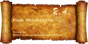 Raab Antonietta névjegykártya